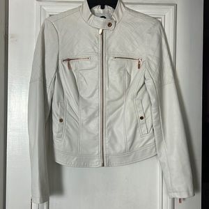 G by Guess White Leather Jacket